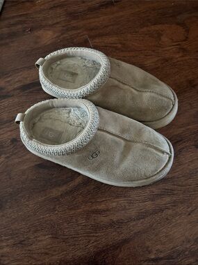UGG Kids Tan Suede Slip-On Shearling Slippers